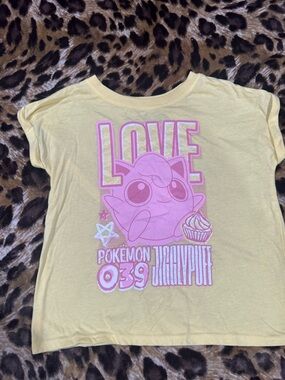 Pokemon Jigglypuff Yellow Tee with Pink Graphic